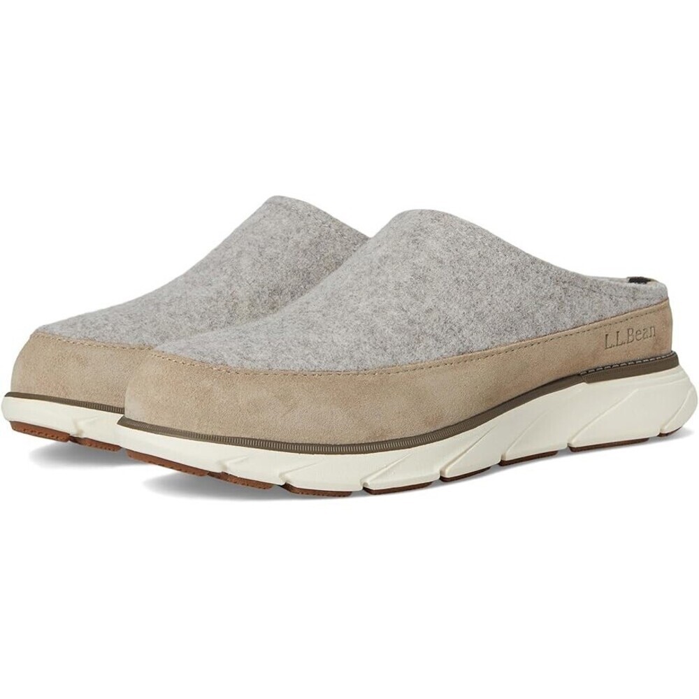 L.L.Bean Downeast Slippers Women's US 11 Tan Wool Slip On Closed Toe Clog ZAP222